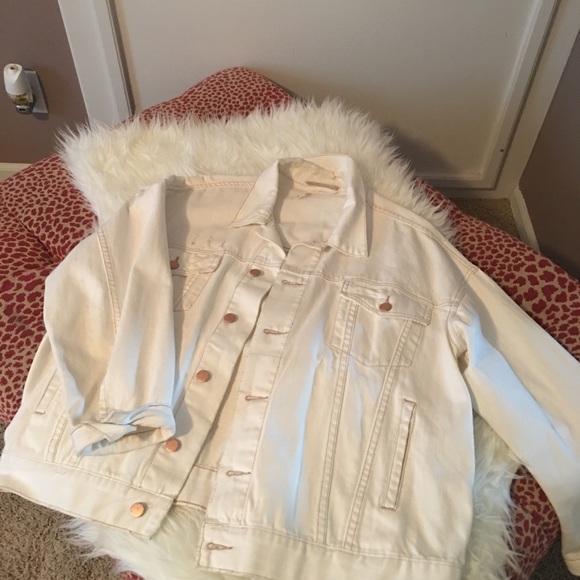 Free People Jackets & Blazers - Free People White Denim Jacket